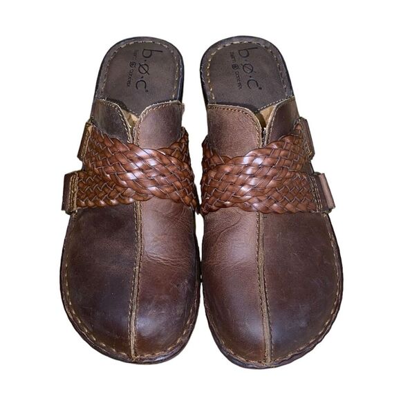 B.O.C Born Concept Size 7 Elvie Brown Braided Strap Slip On Mules - Picture 2 of 4